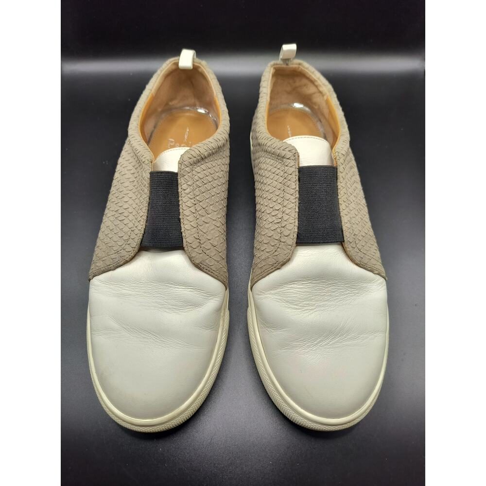 Linea Paolo Women's Slip-On Sneakers - Textured Taupe/White - Size 9M